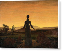 Woman Before the Rising Sun - Canvas Print