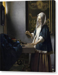 Woman Holding a Balance - Canvas Print