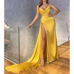 Women's Strapless Mermaid Prom Dresses Long High Split Formal Evening Party Gowns
